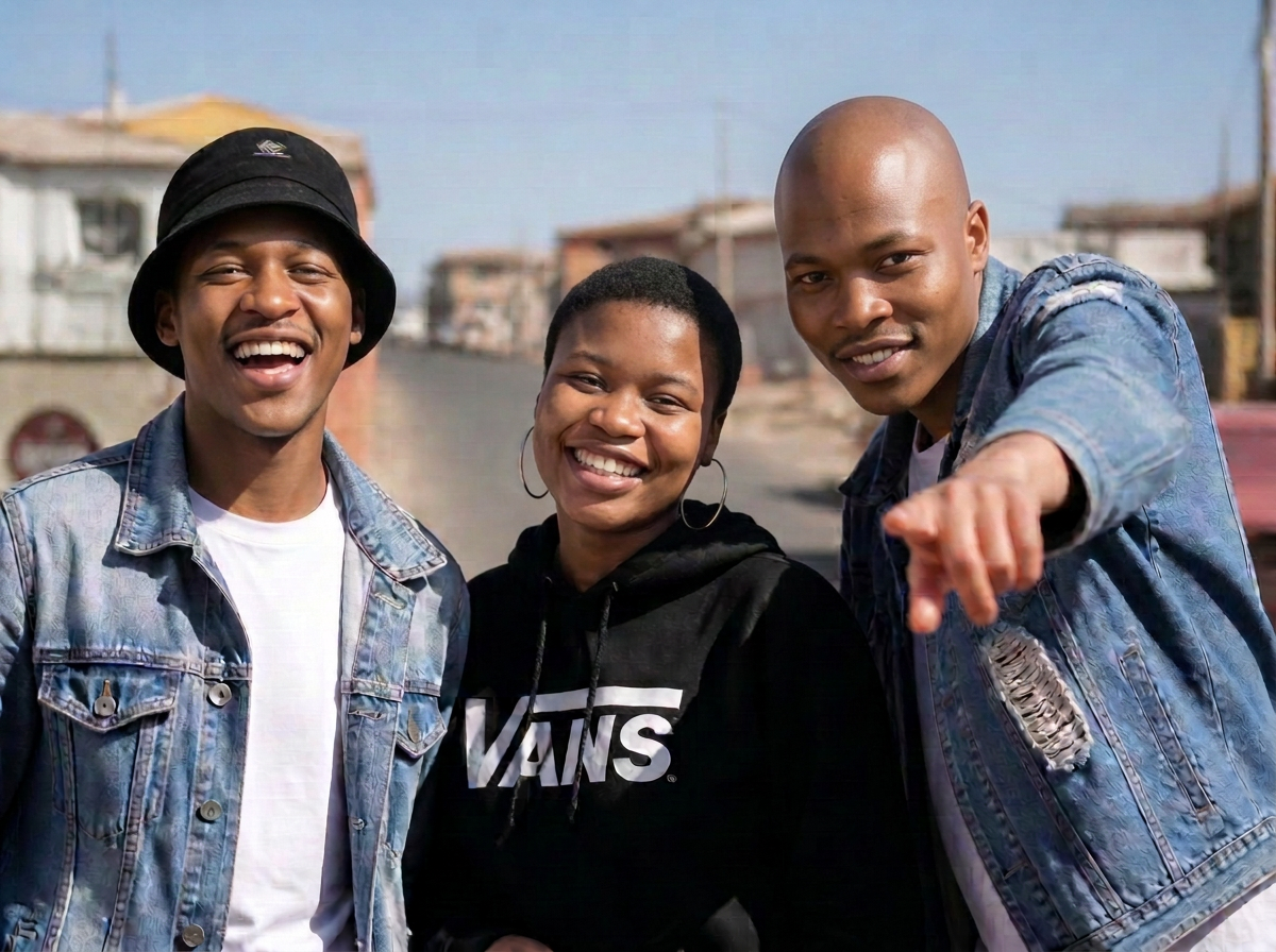 Young people from the Western Cape standing together, looking ahead